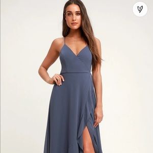 light blue casual maxi dress